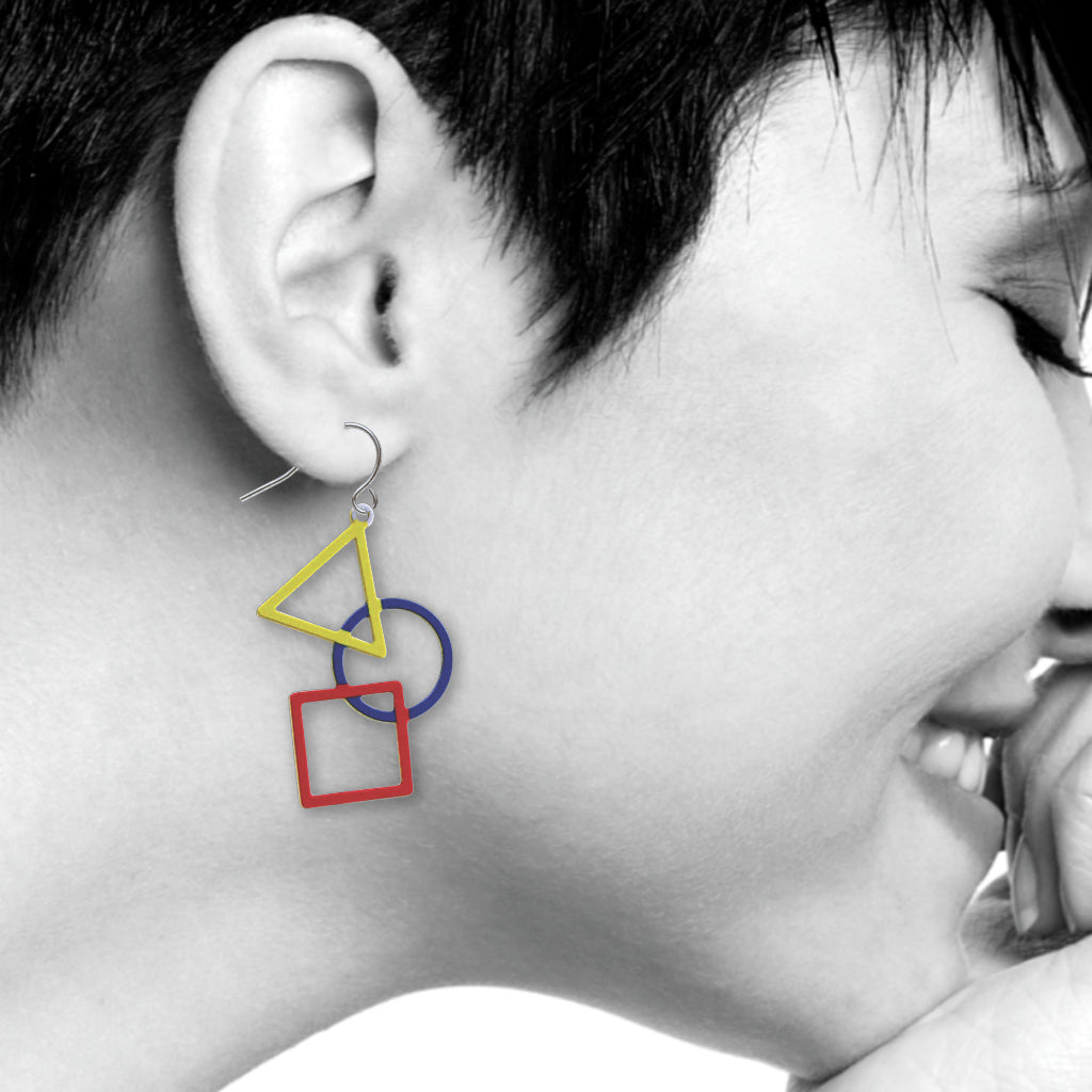 Kandinsky - Triangle, Circle & Square Earrings