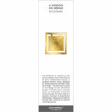 Gold geometric window design bookmark with layered square pattern inspired by Frank Lloyd Wright architecture.