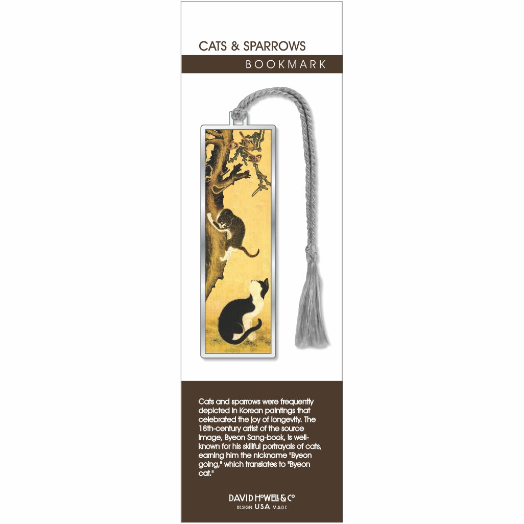 Cats & Sparrows Metal Bookmark