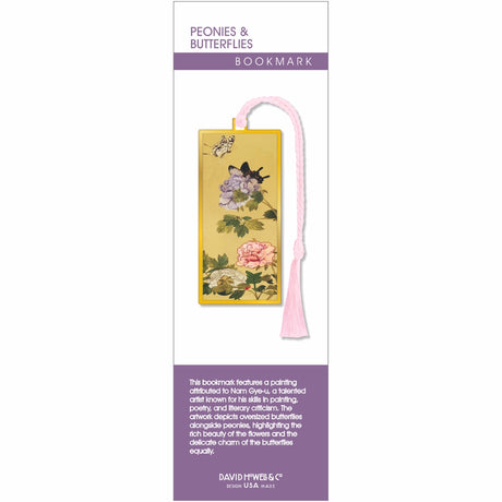 Peonies & Butterflies Metal Bookmark