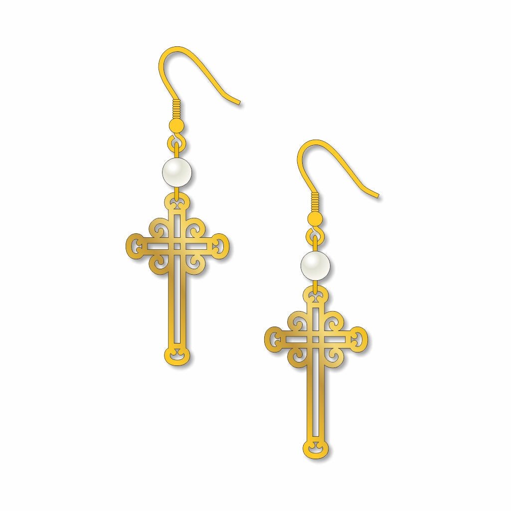 Ursuline Cross Earrings