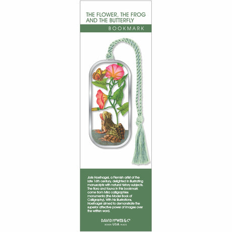 Hoefnagel Flower, Frog, Butterfly Metal Bookmark