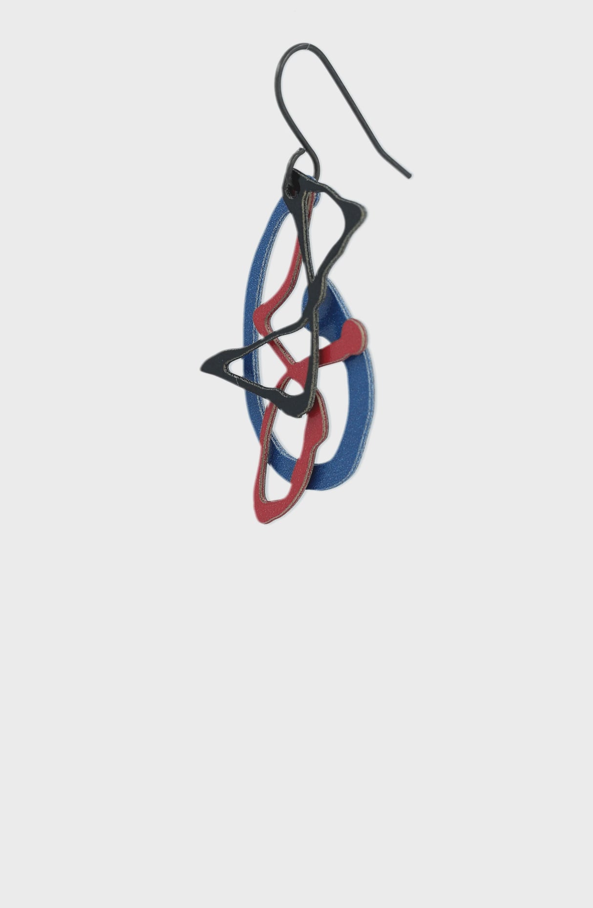 Pollock's Ghosts™ Earrings, Red/Blue/Black