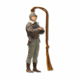 A metal bookmark of General George Smith Patton, Jr. in a military uniform, holding binoculars with brown tassel.