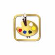 Painter’s palette metal clip bookmark featuring the classic artist palette design with primary colors, a timeless symbol of art and creativity.